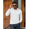 imageCOOFANDY Mens Knit Polo Sweater Casual Long Sleeve Polo Sweater Lightweight Button Down Golf Pullover SweatersWhite