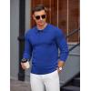 imageCOOFANDY Mens Knit Polo Sweater Long Sleeve Casual Golf Polo Lightweight Dress Button Collar Pullover SweatersRoyal Blue