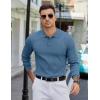 imageCOOFANDY Mens Knit Polo Sweater Long Sleeve Polos Lightweight Casual Dress Pullover SweatersBlue