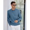 imageCOOFANDY Mens Knit Polo Sweater Long Sleeve Polos Lightweight Casual Dress Pullover SweatersBlue