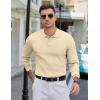 imageCOOFANDY Mens Knit Polo Sweater Long Sleeve Polos Lightweight Casual Dress Pullover SweatersChampagne