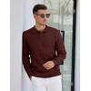 imageCOOFANDY Mens Knit Polo Sweater Long Sleeve Polos Lightweight Casual Dress Pullover SweatersCoffee