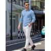 imageCOOFANDY Mens Knit Polo Sweater Long Sleeve Polos Lightweight Casual Dress Pullover SweatersLight Blue