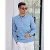 imageCOOFANDY Mens Knit Polo Sweater Long Sleeve Polos Lightweight Casual Dress Pullover SweatersLight Blue