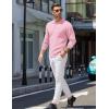imageCOOFANDY Mens Knit Polo Sweater Long Sleeve Polos Lightweight Casual Dress Pullover SweatersPink