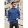 imageCOOFANDY Mens Mock Turtleneck Sweaters Long Sleeve Casual Knit Shirts Half Neck Thermal Lightweight Pullover SweaterDenim Blue