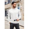imageCOOFANDY Mens Mock Turtleneck Sweaters Long Sleeve Casual Knit Shirts Half Neck Thermal Lightweight Pullover SweaterWhite