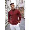 imageCOOFANDY Mens Mock Turtleneck Sweaters Long Sleeve Casual Knit Shirts Half Neck Thermal Lightweight Pullover SweaterWine Red