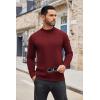 imageCOOFANDY Mens Mock Turtleneck Sweaters Long Sleeve Casual Knit Shirts Half Neck Thermal Lightweight Pullover SweaterWine Red