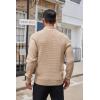 imageCOOFANDY Mens Quarter Button Sweater Lightweight Mock Neck Pullover Sweater Fashion Casual Knitted Waffle Henley SweaterApricot