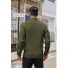 imageCOOFANDY Mens Quarter Button Sweater Lightweight Mock Neck Pullover Sweater Fashion Casual Knitted Waffle Henley SweaterArmy Green