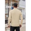 imageCOOFANDY Mens Quarter Button Sweater Lightweight Mock Neck Pullover Sweater Fashion Casual Knitted Waffle Henley SweaterBeige