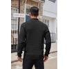 imageCOOFANDY Mens Quarter Button Sweater Lightweight Mock Neck Pullover Sweater Fashion Casual Knitted Waffle Henley SweaterBlack