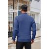 imageCOOFANDY Mens Quarter Button Sweater Lightweight Mock Neck Pullover Sweater Fashion Casual Knitted Waffle Henley SweaterBlue