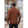 imageCOOFANDY Mens Quarter Button Sweater Lightweight Mock Neck Pullover Sweater Fashion Casual Knitted Waffle Henley SweaterCaramel