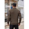 imageCOOFANDY Mens Quarter Button Sweater Lightweight Mock Neck Pullover Sweater Fashion Casual Knitted Waffle Henley SweaterDark Coffee