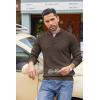 imageCOOFANDY Mens Quarter Button Sweater Lightweight Mock Neck Pullover Sweater Fashion Casual Knitted Waffle Henley SweaterDark Coffee