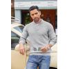 imageCOOFANDY Mens Quarter Button Sweater Lightweight Mock Neck Pullover Sweater Fashion Casual Knitted Waffle Henley SweaterLight Grey