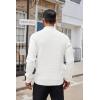 imageCOOFANDY Mens Quarter Button Sweater Lightweight Mock Neck Pullover Sweater Fashion Casual Knitted Waffle Henley SweaterWhite