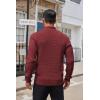 imageCOOFANDY Mens Quarter Button Sweater Lightweight Mock Neck Pullover Sweater Fashion Casual Knitted Waffle Henley SweaterWine Red