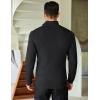 imageCOOFANDY Mens Quarter Zip Sweaters Slim Fit Mock Neck Pullover Sweaters Lightweight Knitted Polo SweaterBlack