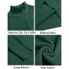 imageCOOFANDY Mens Quarter Zip Sweaters Slim Fit Mock Neck Pullover Sweaters Lightweight Knitted Polo SweaterGreen