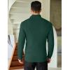 imageCOOFANDY Mens Quarter Zip Sweaters Slim Fit Mock Neck Pullover Sweaters Lightweight Knitted Polo SweaterGreen