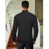 imageCOOFANDY Mens Quarter Zip Sweaters Slim Fit Mock Neck Pullover Sweaters Lightweight Knitted Polo SweaterRibbed Black
