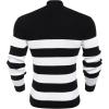 imageCOOFANDY Mens Quarter Zip Sweaters Slim Fit Mock Neck Pullover Sweaters Lightweight Knitted Polo SweaterStripe Black  White