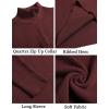 imageCOOFANDY Mens Quarter Zip Sweaters Slim Fit Mock Neck Pullover Sweaters Lightweight Knitted Polo SweaterWine Red
