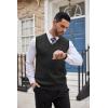 imageCOOFANDY Mens Sweater Vest Cable Knitted V Neck Slim Fit Sleeveless Pullover SweaterBlack