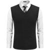 imageCOOFANDY Mens Sweater Vest Cable Knitted V Neck Slim Fit Sleeveless Pullover SweaterBlack