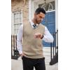 imageCOOFANDY Mens Sweater Vest Cable Knitted V Neck Slim Fit Sleeveless Pullover SweaterBrown