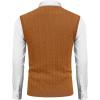imageCOOFANDY Mens Sweater Vest Cable Knitted V Neck Slim Fit Sleeveless Pullover SweaterCaramel