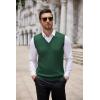 imageCOOFANDY Mens Sweater Vest Cable Knitted V Neck Slim Fit Sleeveless Pullover SweaterGreen