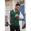 imageCOOFANDY Mens Sweater Vest Cable Knitted V Neck Slim Fit Sleeveless Pullover SweaterGreen