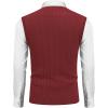 imageCOOFANDY Mens Sweater Vest Cable Knitted V Neck Slim Fit Sleeveless Pullover SweaterWine Red