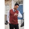 imageCOOFANDY Mens Sweater Vest Cable Knitted V Neck Slim Fit Sleeveless Pullover SweaterWine Red