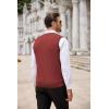 imageCOOFANDY Mens Sweater Vest Cable Knitted V Neck Slim Fit Sleeveless Pullover SweaterWine Red