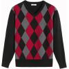 imageCOOFANDY Mens V Neck Sweater Lightweight Knitted Pullover SweatersBlackdiamond Pattern
