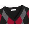 imageCOOFANDY Mens V Neck Sweater Lightweight Knitted Pullover SweatersBlackdiamond Pattern