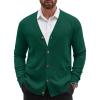 imageCOOFANDY Mens Cardigan Sweater Long Sleeve Casual V Neck Button Down Knitted Sweater with PocketsDark Green