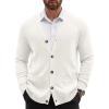 imageCOOFANDY Mens Cardigan Sweater Long Sleeve Casual V Neck Button Down Knitted Sweater with PocketsIvory