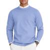 imageCOOFANDY Mens Crew Neck Sweaters Long Sleeve Lightweight Knit Dress Pullover SweatersClear Blue