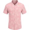 imageCOOFANDY Mens Casual Button Down Shirt Short Sleeve Textured Summer Cuban Beach ShirtsFloralpink
