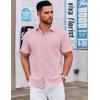 imageCOOFANDY Mens Casual Dress Shirt Short Sleeve Button Down Shirts Summer Wedding Untucked ShirtBaby Pink