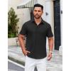 imageCOOFANDY Mens Casual Dress Shirt Short Sleeve Button Down Shirts Summer Wedding Untucked ShirtBlack