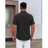imageCOOFANDY Mens Casual Dress Shirt Short Sleeve Button Down Shirts Summer Wedding Untucked ShirtBlack