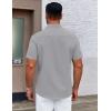 imageCOOFANDY Mens Casual Dress Shirt Short Sleeve Button Down Shirts Summer Wedding Untucked ShirtConcrete Gray