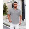 imageCOOFANDY Mens Casual Dress Shirt Short Sleeve Button Down Shirts Summer Wedding Untucked ShirtConcrete Gray